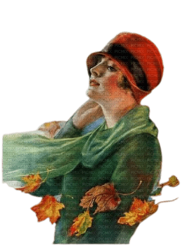 loly33 femme vintage automne - ücretsiz png