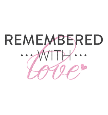 Kaz_Creations Text REMEMBERED WITH Love - nemokama png