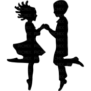 Kaz_Creations Irish Boy Girl Silhouette Friends Dancing Dancers - darmowe png