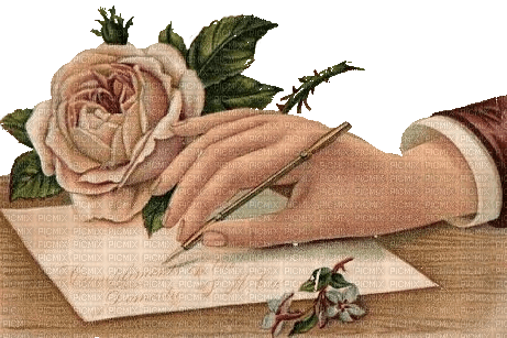 Brief, Hand, Rose, Vintage - zadarmo png