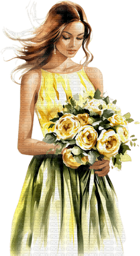 ♡§m3§♡ female spring yellow flower - png gratis