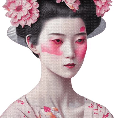 kikkapink pink geisha oriental woman - png gratis