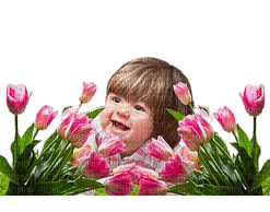 flower,tulip,baby,children - 免费PNG