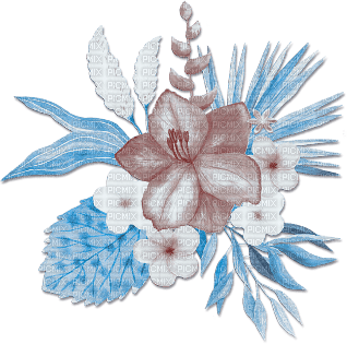 soave deco flowers summer tropical branch blue - бесплатно png