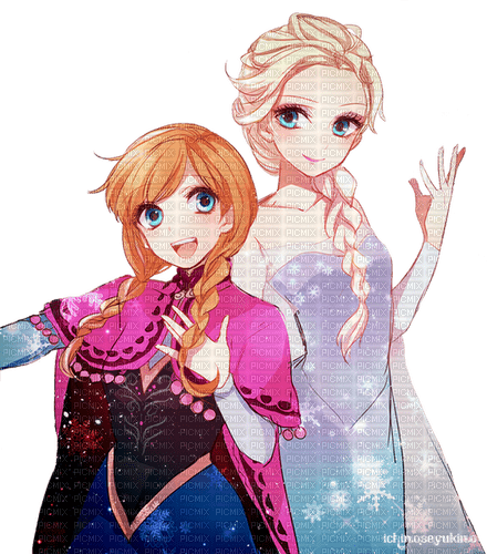 ✶ Anna & Elsa {by Merishy} ✶ - 免费PNG