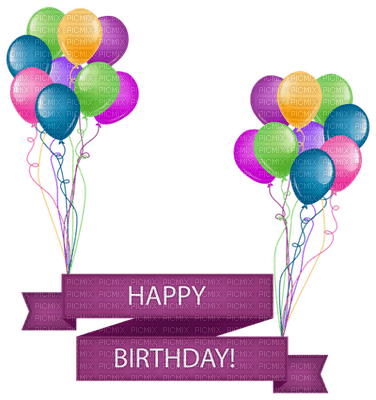 Kaz_Creations Colours Balloons Happy Birthday - ücretsiz png
