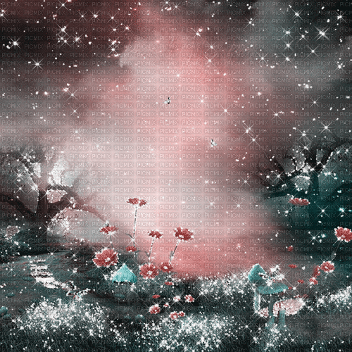pink forest animated glitter dolceluna - GIF animé gratuit
