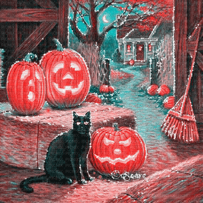 soave background animated halloween vintage house - GIF เคลื่อนไหวฟรี