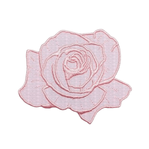 pink embroidered flower rose patch - ücretsiz png