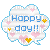 happy day pixel text - Gratis animeret GIF