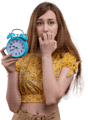 woman and clock sunshine3 - Free PNG