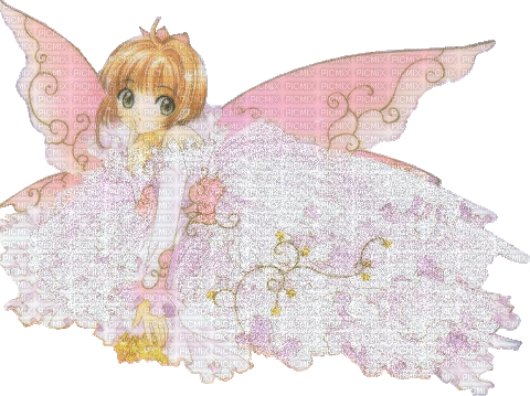 anime pink fairy angel - GIF animé gratuit