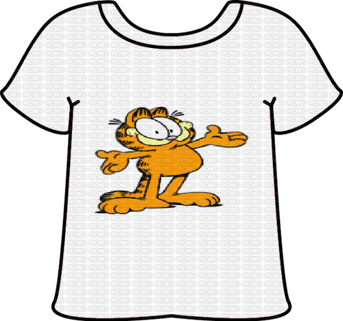 White Garfield T-shirt - gratis png