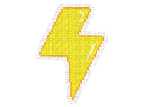 Pixel Lightning Bolt Sticker - Free PNG