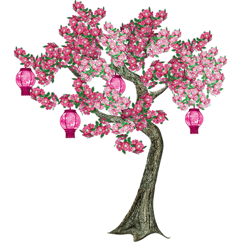 Cherry Blossom Tree.Pink - PNG gratuit