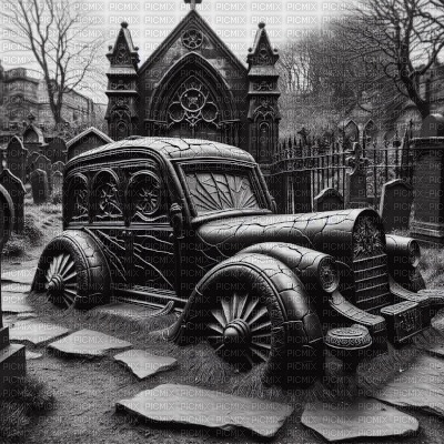 Gothic Car Graveyard - PNG gratuit