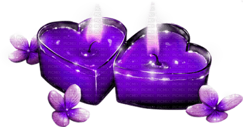 Candles.Hearts.Flowers.Purple - kostenlos png
