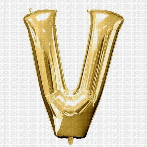 Letter V Gold Balloon - zdarma png