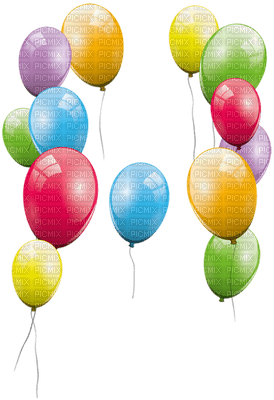 image encre bon anniversaire color effet ballons  edited by me - zdarma png