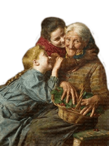 Großmutter, Enkelinnen, Vintage - 免费PNG