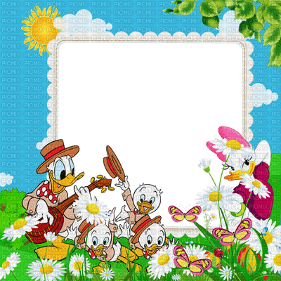 donald daisy trick tick and truck duck disney frame - PNG gratuit