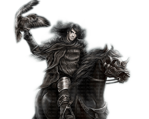 Rena Gothic Fantasy Man Horse Adler - gratis png