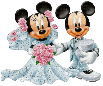 MMarcia gif  Mickey e Minnie Mouse couple noivos - 免费动画 GIF