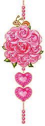 snail on hanging pink roses divider - GIF animado gratis
