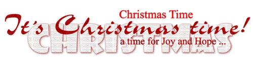 Christmas Time.Text.Red.White - gratis png
