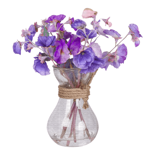 kikkapink deco scrap purple vase flowers - бесплатно png