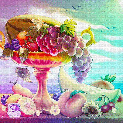 soave background animated summer vintage fruit - Gratis animeret GIF