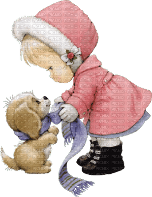 Kaz_Creations Cute Kids Dog Pup Winter - 免费PNG