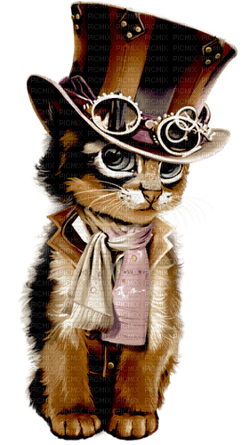 Steampunk cat - ingyenes png