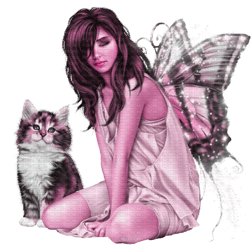 Y.A.M._Fantasy fairy cat - Gratis geanimeerde GIF