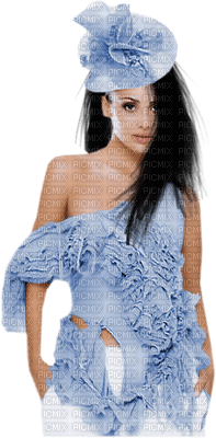 Kaz_Creations Woman Femme Blue Hat - PNG gratuit