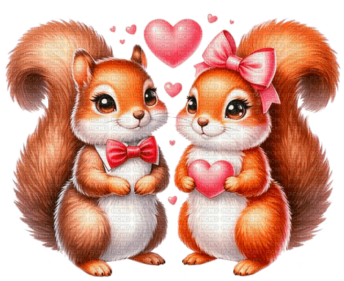 st.Valentine squirrels by nataliplus - PNG gratuit