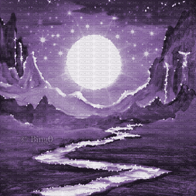 Y.A.M._Fantasy Landscape background purple - GIF เคลื่อนไหวฟรี