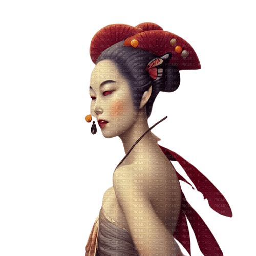kikkapink autumn woman geisha - безплатен png