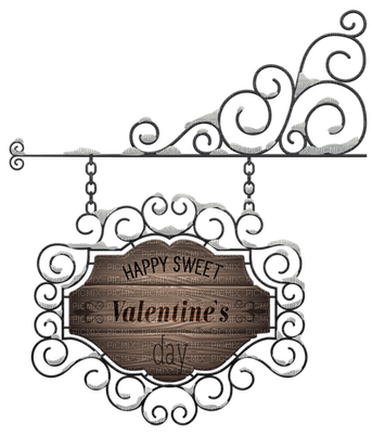 Kaz_Creations Valentine Deco Love Hearts Sign - Free PNG