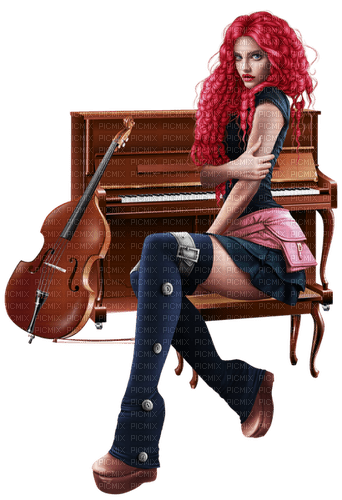 Woman. Piano. Music. Leila - PNG gratuit