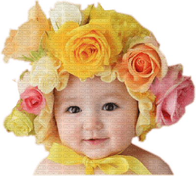 Kaz_Creations Baby Enfant Child Girl Flowers - besplatni png