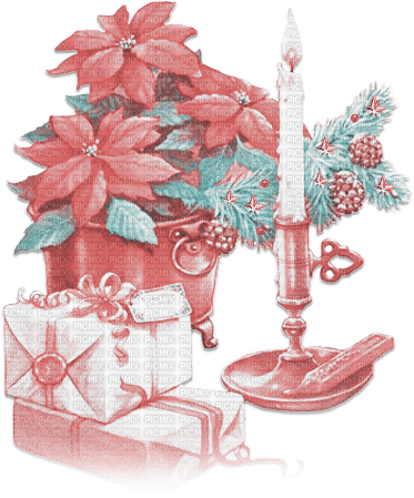 soave deco christmas flowers candle vintage - Free PNG