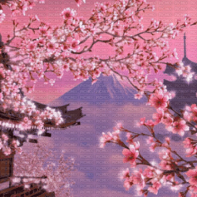 Pink Japanese Background - GIF animate gratis