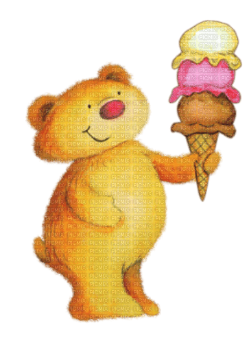 dolceluna spring summer deco bear ice cream - 免费PNG