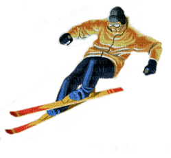 winter man ski sport - paintinglounge - zdarma png