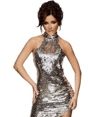 kvinna-silver-klänning - ücretsiz png