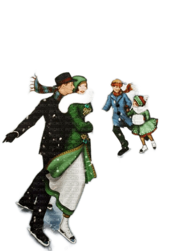 loly33 couple vintage hiver - 免费PNG