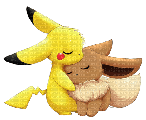 pikachu & eevee - Free PNG
