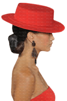 girl,femme,women,hat, red - nemokama png