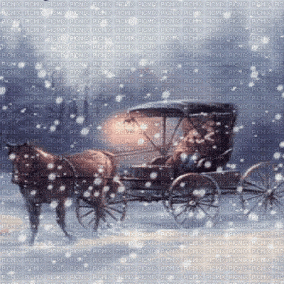fondo coche caballo navidad vintage  gif dubravka4 - Darmowy animowany GIF